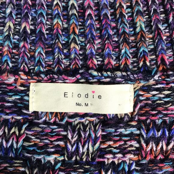 Elodie Multicolor Mohair Blend Chunky Knit Mock Neck Sweater Size M Cozy - Picture 4 of 9